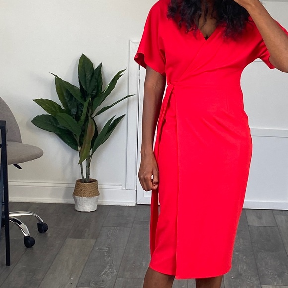 ASOS Dresses & Skirts - 🌹💄 GORGEOUS ASOS RED MIDI DRESS SZ 4